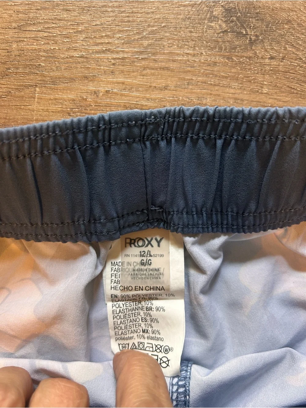 Roxy Girls Swim Board Shorts Size 12 Blue Tropical Floral Elastic Waist